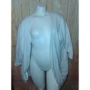 CJ Banks White 3/4 Sleeve Wrap Cardigan Sz 3X